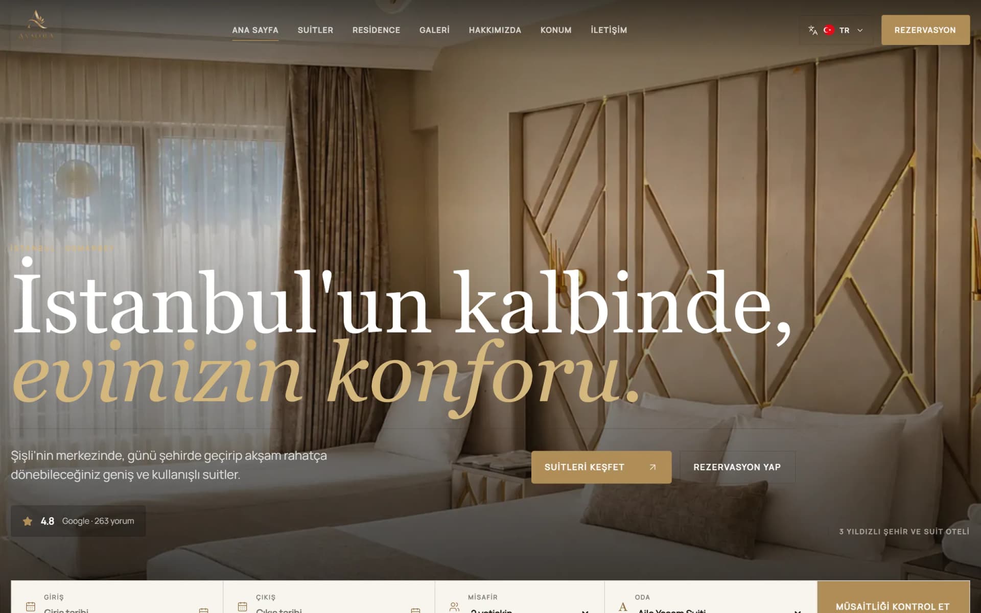 Aymira Hotel: ana sayfa, masaüstü görünüm