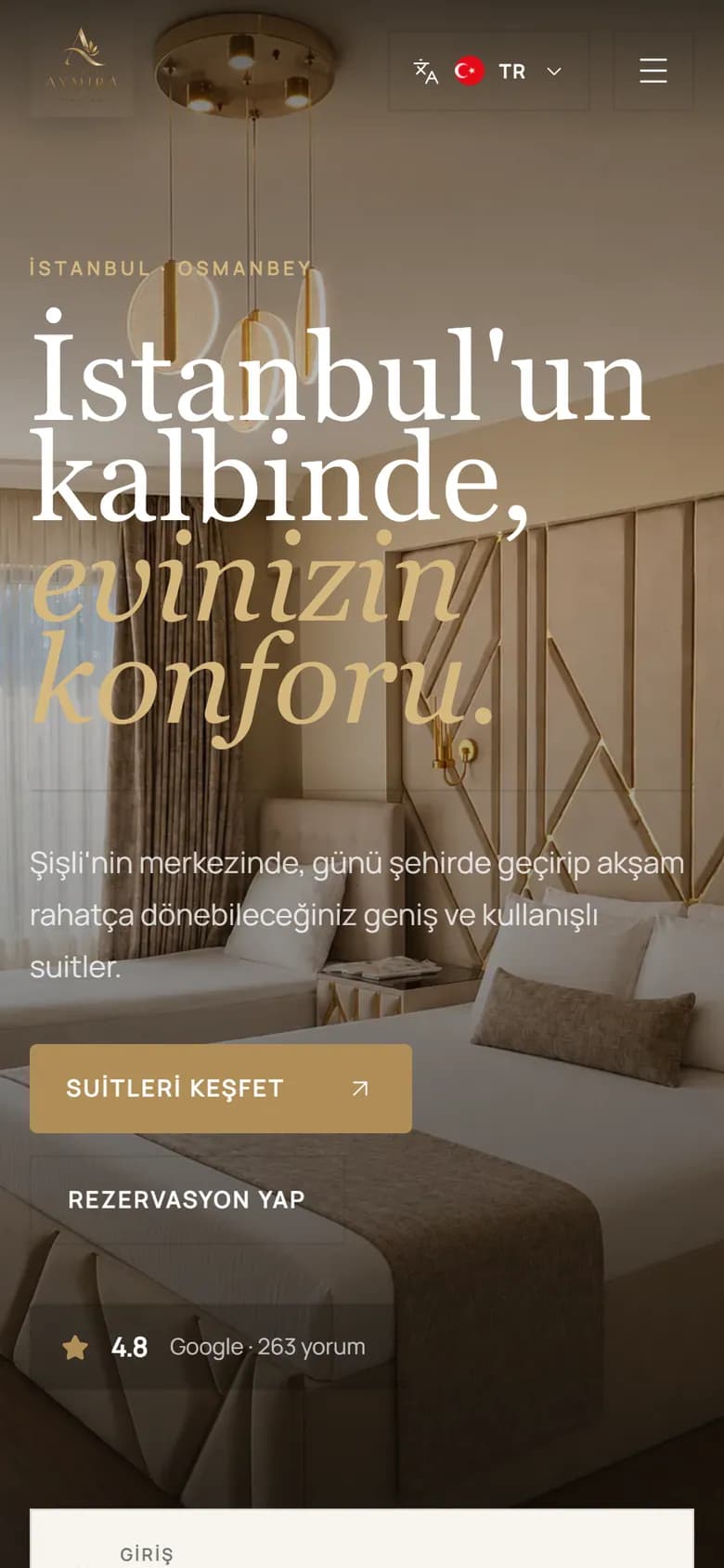 Aymira Hotel: ana sayfa, mobil görünüm
