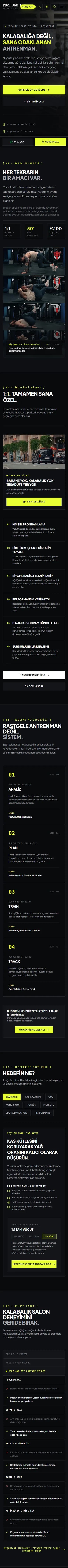Core And Fit: mobil ana sayfanın tamamı
