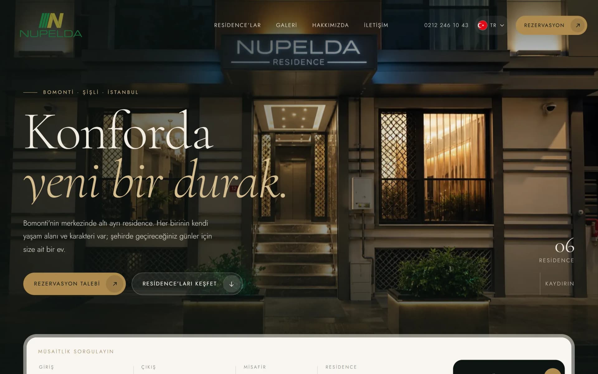 Nupelda Residence Hotel: ana sayfa, masaüstü görünüm