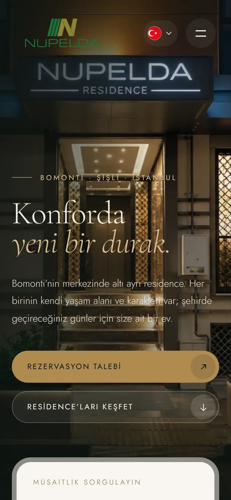 Nupelda Residence Hotel: ana sayfa, mobil görünüm