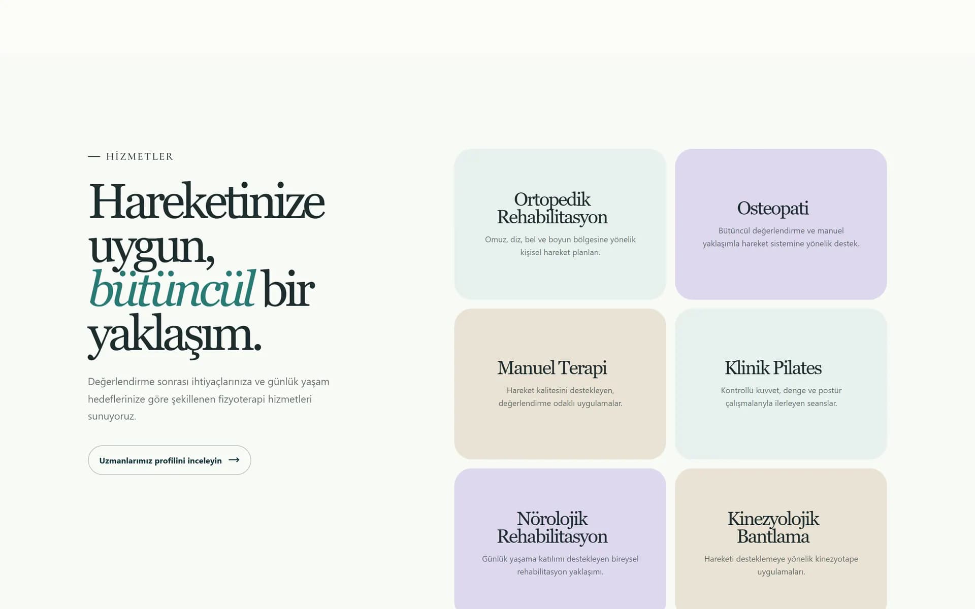 Turhan Meriç Fizyoterapi: Fizyoterapi hizmetleri